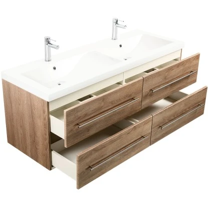 Posseik Badmöbel-Set Aurelion XL Eiche Hell Seidenglanz 4-teilig – Bild 5