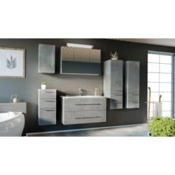 Posseik Badmöbel-Set Homeline 100 Cm Beton 6-teilig