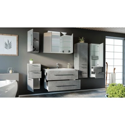 Posseik Badmöbel-Set Homeline 100 Cm Beton 6-teilig – Bild 3