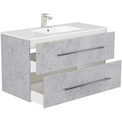 Posseik Badmöbel-Set Homeline 100 Cm Beton 6-teilig – Bild 5