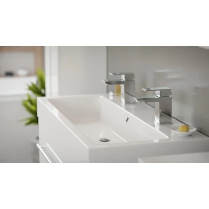 Posseik Badmöbel-Set Livono 100 Cm Weiß Hochglanz 3-teilig – Bild 9