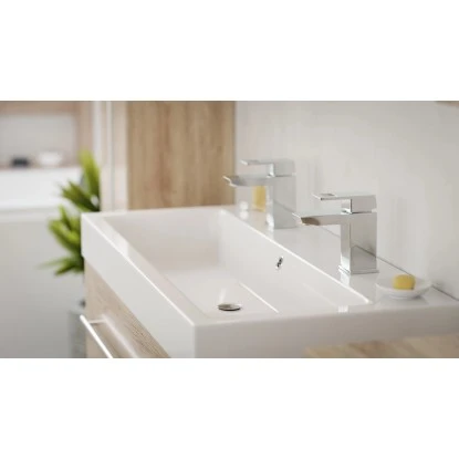 Posseik Badmöbel-Set Livono 100 Cm Eiche Hell Seidenglanz 3-teilig – Bild 9