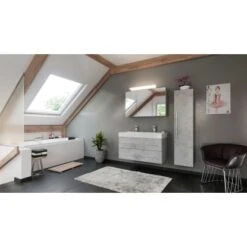 Posseik Badmöbel-Set Livono 100 Cm Beton 3-teilig