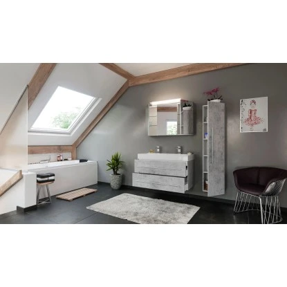 Posseik Badmöbel-Set Livono 100 Cm Beton 3-teilig – Bild 3