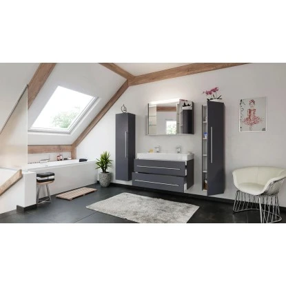 Posseik Badmöbel-Set Livono 100 Cm Anthrazit Seidenglanz 4-teilig – Bild 3