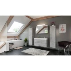 Posseik Badmöbel-Set Livono 100 Cm Beton 4-teilig