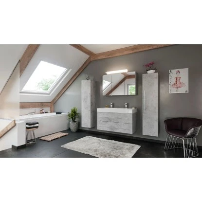Posseik Badmöbel-Set Livono 100 Cm Beton 4-teilig