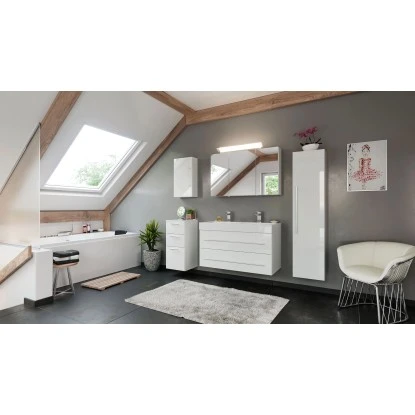 Posseik Badmöbel-Set Livono 100 CmWeiß Hochglanz 5-teilig