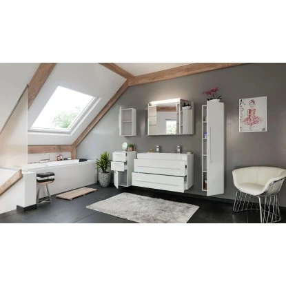 Posseik Badmöbel-Set Livono 100 CmWeiß Hochglanz 5-teilig – Bild 3