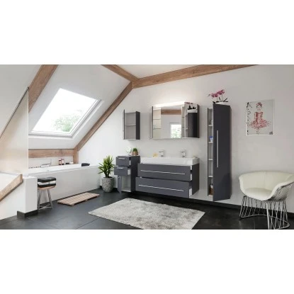 Posseik Badmöbel-Set Livono 100 Cm Anthrazit Seidenglanz 5-teilig – Bild 3