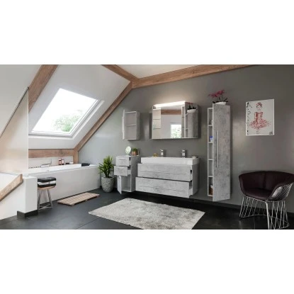 Posseik Badmöbel-Set Livono 100 Cm Beton 5-teilig – Bild 3