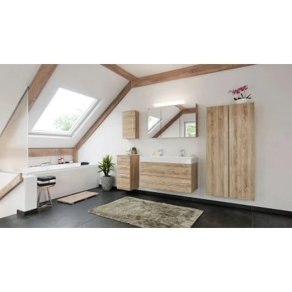 Posseik Badmöbel-Set Livono 100 Cm Eiche Hell Seidenglanz6-teilig – Bild 11