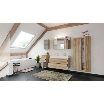 Posseik Badmöbel-Set Livono 100 Cm Eiche Hell Seidenglanz6-teilig – Bild 12