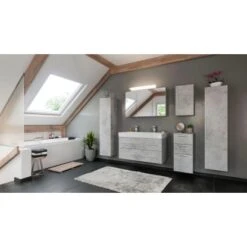 Posseik Badmöbel-Set Livono 100 Cm Beton6-teilig