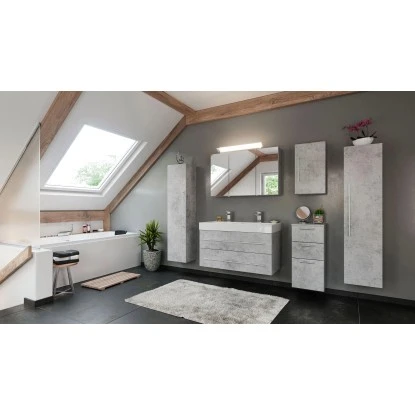 Posseik Badmöbel-Set Livono 100 Cm Beton6-teilig