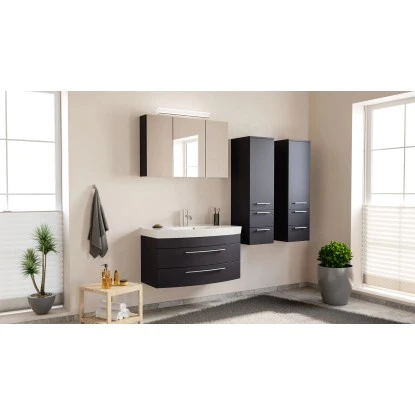 Posseik Badmöbel-Set Luna 100 Cm Anthrazit Seidenglanz 4-teilig – Bild 9