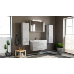 Posseik Badmöbel-Set Luna 100 Cm Beton 4-teilig