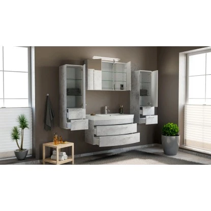 Posseik Badmöbel-Set Luna 100 Cm Beton 4-teilig – Bild 3