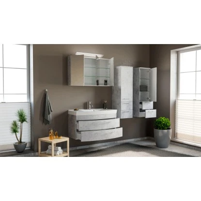 Posseik Badmöbel-Set Luna 100 Cm Beton 4-teilig – Bild 10