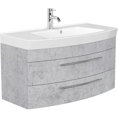 Posseik Badmöbel-Set Luna 100 Cm Beton 4-teilig – Bild 4