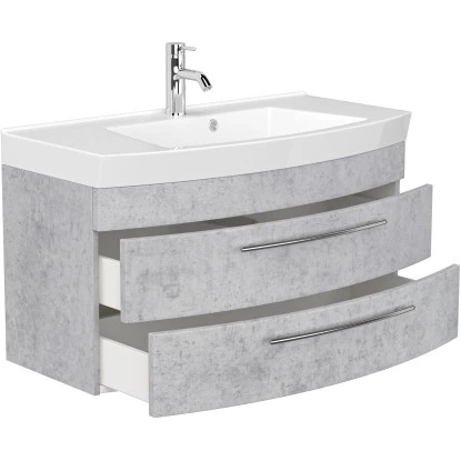 Posseik Badmöbel-Set Luna 100 Cm Beton 4-teilig – Bild 5