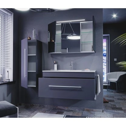 Posseik Badmöbel-Set Pro 100 Cm Anthrazit Seidenglanz 4-teilig – Bild 6