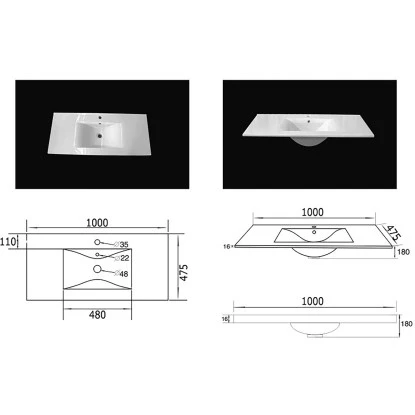Posseik Badmöbel-Set Teramo 100 Cm Eiche Hell Seidenglanz 3-teilig – Bild 9