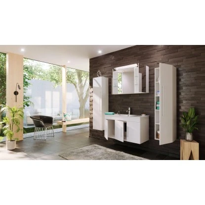 Posseik Badmöbel-Set Teramo 100 Cm Weiß Hochglanz 4-teilig – Bild 3