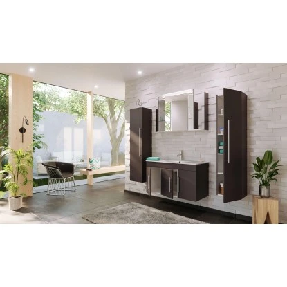 Posseik Badmöbel-Set Teramo 100 Cm Eiche Hell Seidenglanz 4-teilig – Bild 15