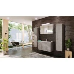 Posseik Badmöbel-Set Teramo 100 Cm Beton 4-teilig