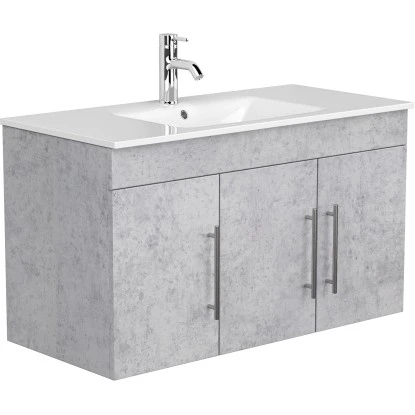 Posseik Badmöbel-Set Teramo 100 Cm Beton 4-teilig – Bild 4