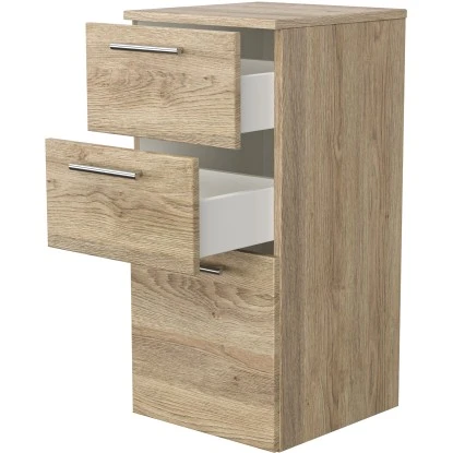 Posseik Badmöbel-Set Teramo 100 Cm Eiche Hell Seidenglanz5-teilig – Bild 8