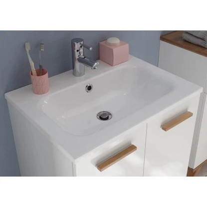 Pelipal Badmöbel-Set Quickset 923 Weiß/Riviera Mit Spiegel 61 Cm 3-teilig – Bild 9