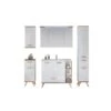 Pelipal Badmöbel-Set Quickset 923 Weiß/Riviera Mit Spiegelschrank 186 Cm 6-teili