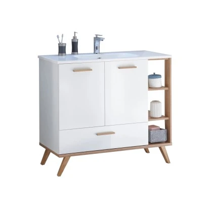 Pelipal Badmöbel-Set Quickset 923 Weiß/Riviera Mit Spiegelschrank 186 Cm 6-teili – Bild 8