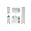 Pelipal Badmöbel-Set Quickset 923 Weiß/Riviera Mit Spiegel 172 Cm 6-teilig