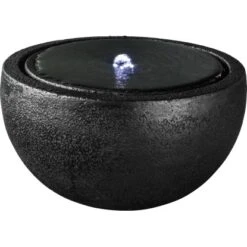 Heissner Zimmerbrunnen Black Halfball Aus Polyresin