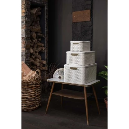 Best Freizeitmöbel Aufbewahrungsboxen Curver Style 3-er Set Creme S Mit Deckel – Bild 11