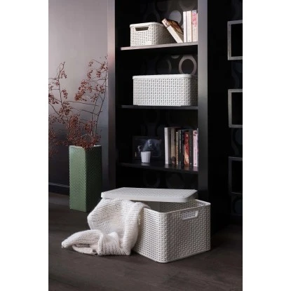 Best Freizeitmöbel Aufbewahrungsboxen Curver Style 3-er Set Creme S Mit Deckel – Bild 13