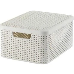 Best Freizeitmöbel Aufbewahrungsboxen Curver Style 3-er Set Creme M Mit Deckel