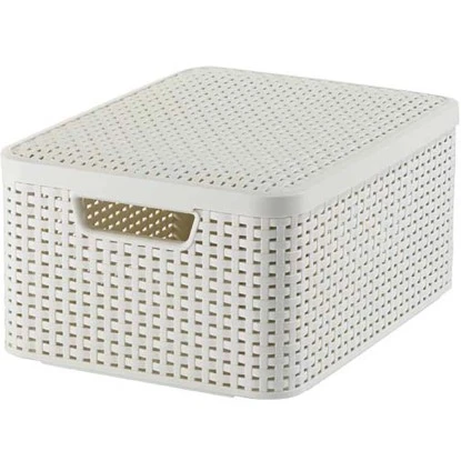 Best Freizeitmöbel Aufbewahrungsboxen Curver Style 3-er Set Creme M Mit Deckel