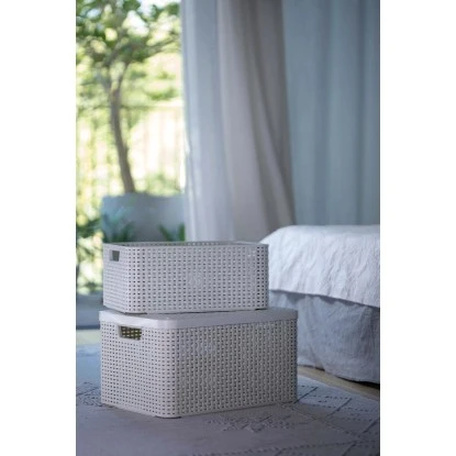 Best Freizeitmöbel Aufbewahrungsboxen Curver Style 3-er Set Creme M Mit Deckel – Bild 14