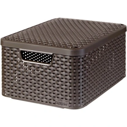 Best Freizeitmöbel Aufbewahrungsboxen Curver Style 3-er Set Dunkelbraun M