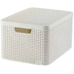 Best Freizeitmöbel Aufbewahrungsboxen Curver Style 3-er Set Creme L Mit Deckel