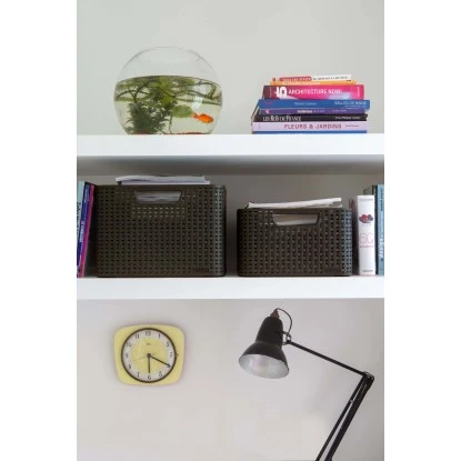 Best Freizeitmöbel Aufbewahrungsboxen Curver Style 3-er Set Dunkelbraun S+M+L – Bild 6