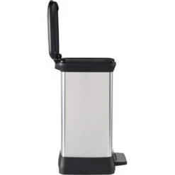 Curver Decobin Mülleimer 30 L Mit Fußpedal Silber Metallic