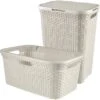 Best Freizeitmöbel Wäschekorb + Wäschebox Curver Style Creme 45 L + 60 L