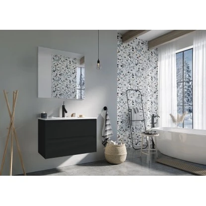 Maximus Waschbeckenunterschrank Sisi Schwarz Matt 80 Cm – Bild 4