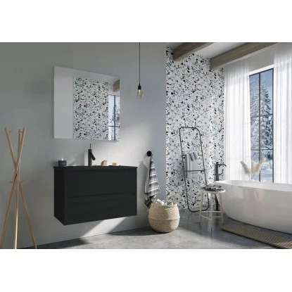 Maximus Waschbeckenunterschrank Sisi Schwarz Matt 80 Cm – Bild 5