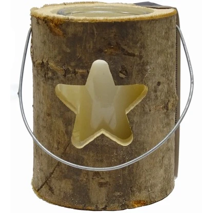 Sunny Garden Windlicht Holzstamm Mit Glas 3-fach Sortiert 18 Cm X 16 Cm â Bild 2